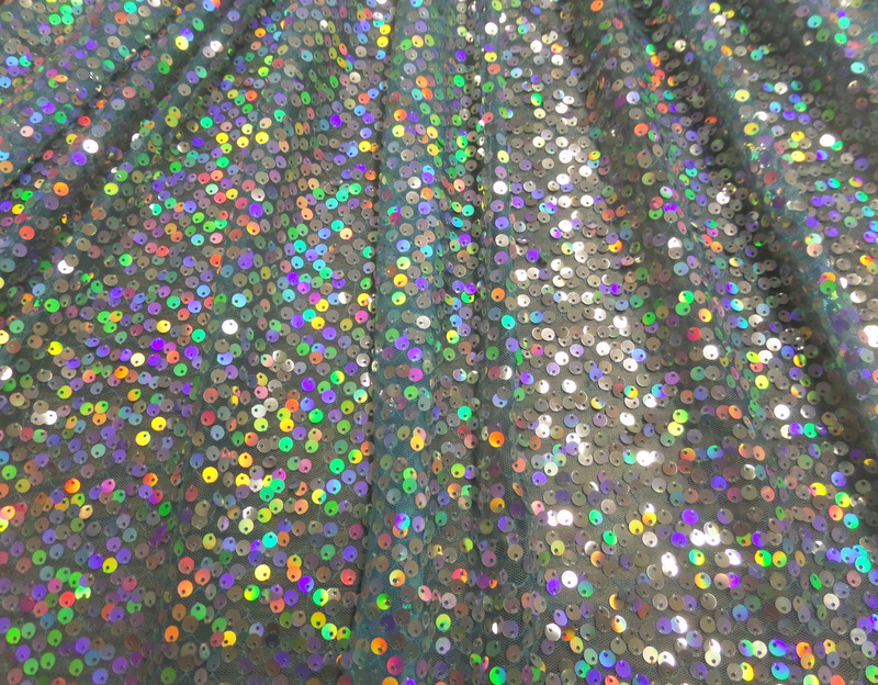6.Aqua-Silver Clear Holo Sequins